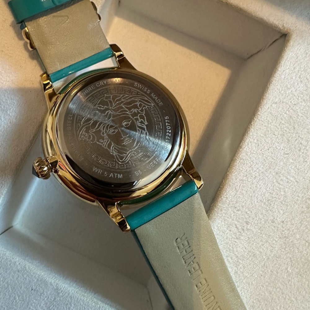 Versace Medusa Alchemy Turquoise Leather Strap (NEW) - Picture 14 of 16